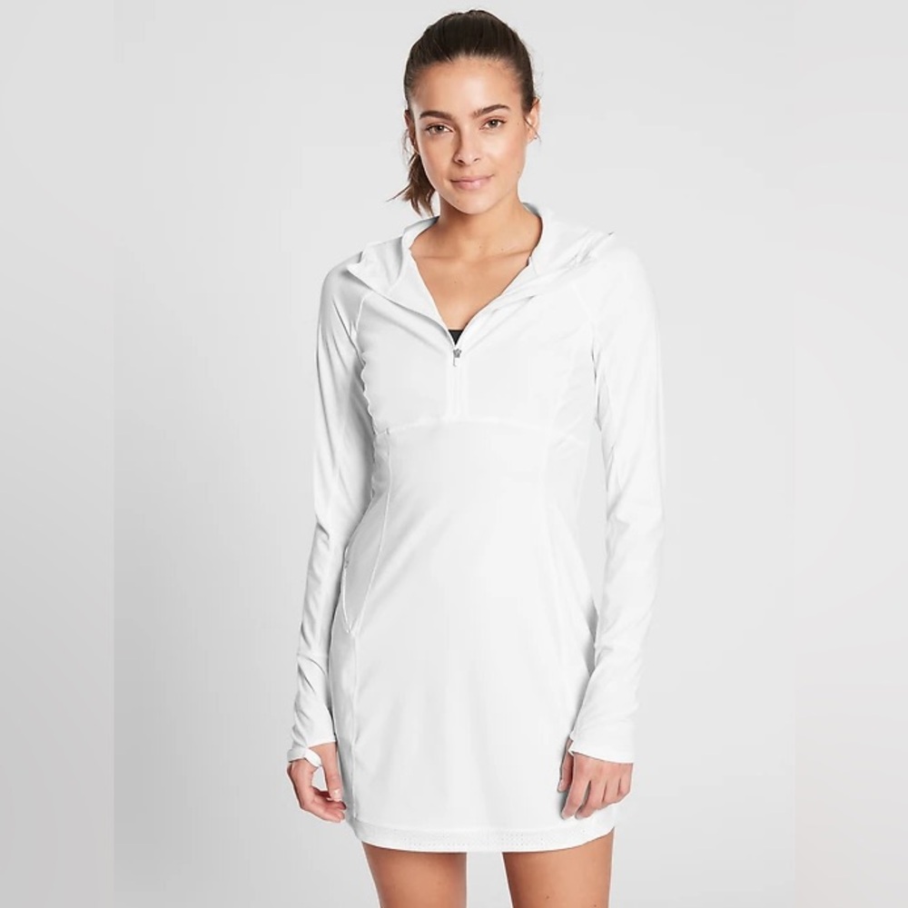 Athleta Pacifica II Coverup Hooded Dress White